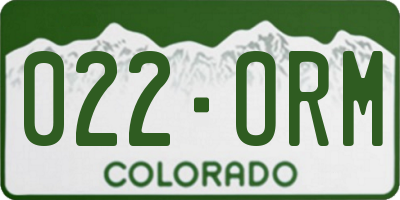 CO license plate 022ORM