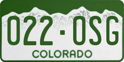 CO license plate 022OSG