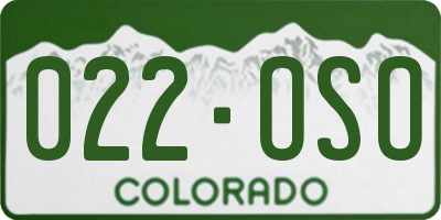 CO license plate 022OSO