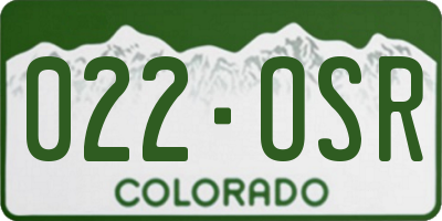 CO license plate 022OSR