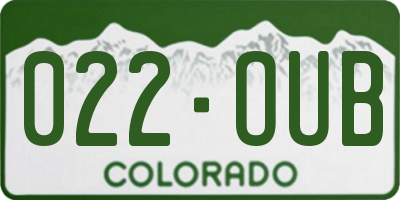 CO license plate 022OUB