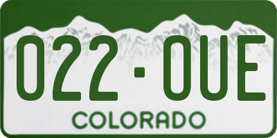 CO license plate 022OUE