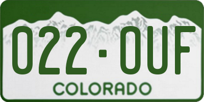 CO license plate 022OUF