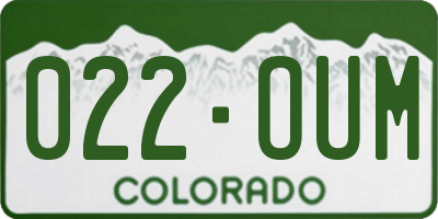 CO license plate 022OUM