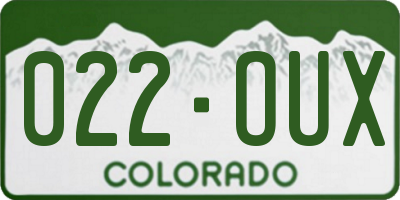 CO license plate 022OUX