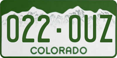CO license plate 022OUZ