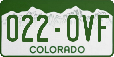 CO license plate 022OVF