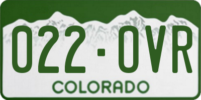 CO license plate 022OVR