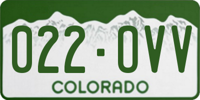 CO license plate 022OVV