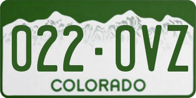 CO license plate 022OVZ