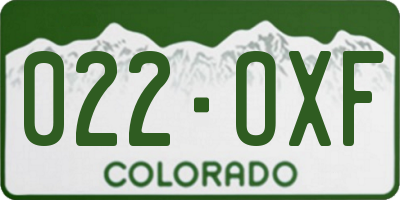 CO license plate 022OXF