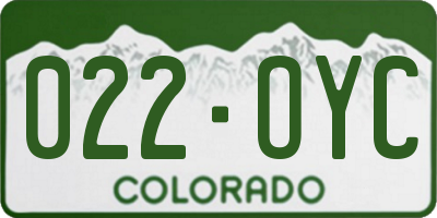 CO license plate 022OYC