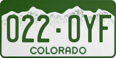 CO license plate 022OYF