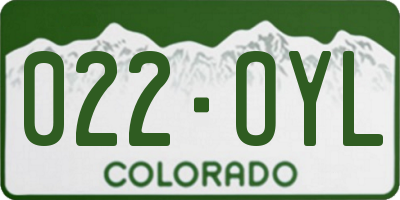 CO license plate 022OYL