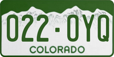 CO license plate 022OYQ