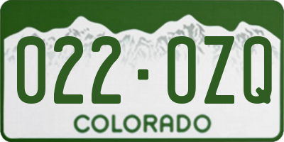 CO license plate 022OZQ