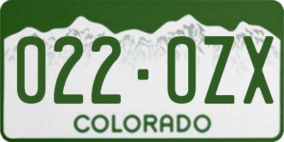 CO license plate 022OZX