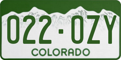 CO license plate 022OZY