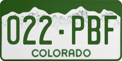 CO license plate 022PBF