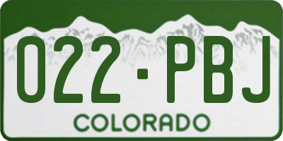 CO license plate 022PBJ