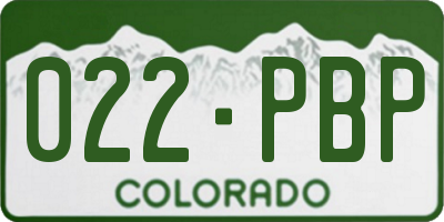 CO license plate 022PBP