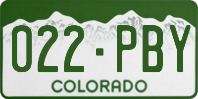CO license plate 022PBY