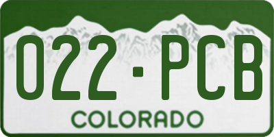 CO license plate 022PCB