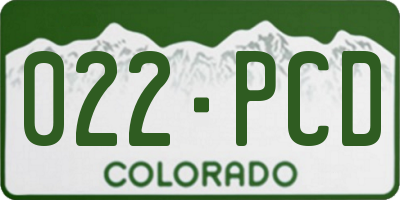 CO license plate 022PCD