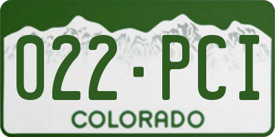 CO license plate 022PCI