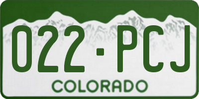 CO license plate 022PCJ