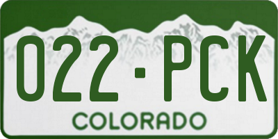CO license plate 022PCK