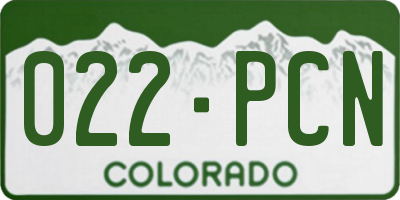 CO license plate 022PCN