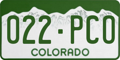 CO license plate 022PCO