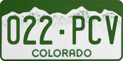 CO license plate 022PCV