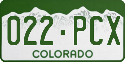 CO license plate 022PCX
