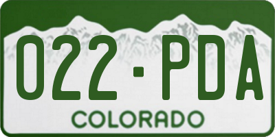 CO license plate 022PDA