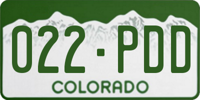 CO license plate 022PDD