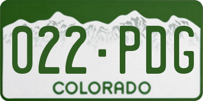 CO license plate 022PDG