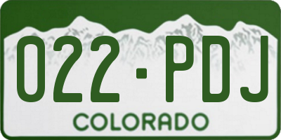 CO license plate 022PDJ