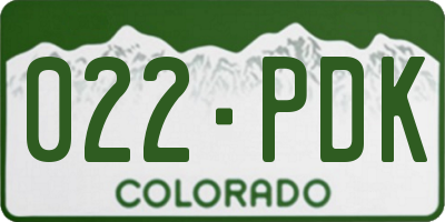 CO license plate 022PDK