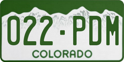 CO license plate 022PDM