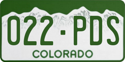 CO license plate 022PDS