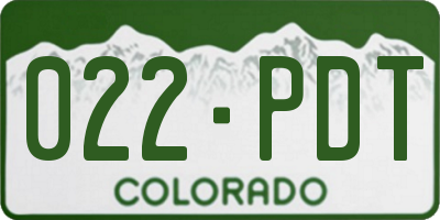 CO license plate 022PDT