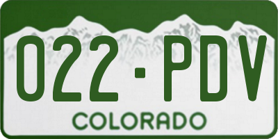 CO license plate 022PDV