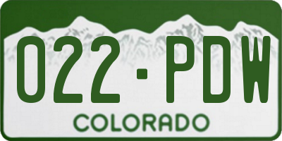 CO license plate 022PDW