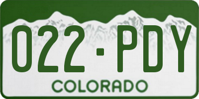 CO license plate 022PDY