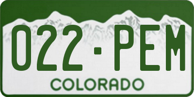 CO license plate 022PEM
