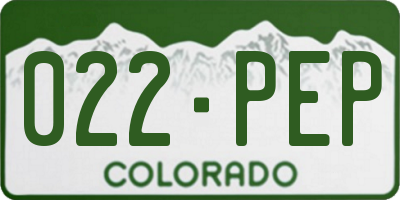 CO license plate 022PEP