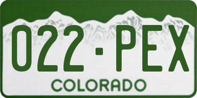 CO license plate 022PEX