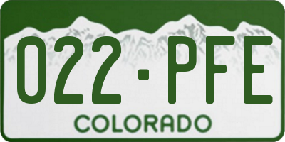 CO license plate 022PFE